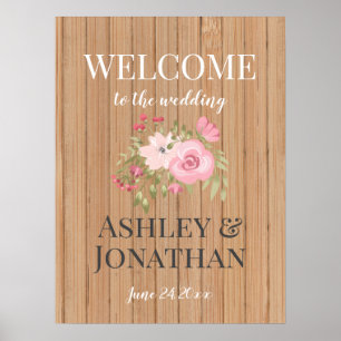 Affiche Rustic Country Wedding Welcome