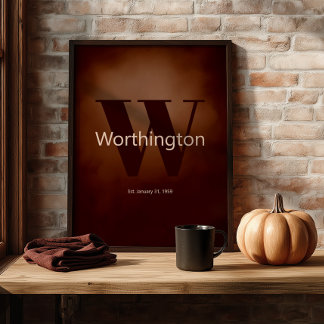 Affiche Rustic Custom Family Last Name Cowboy Decor