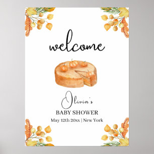 Affiche Rustic Cutie Citrouille Pie Fall Baby shower Bienv