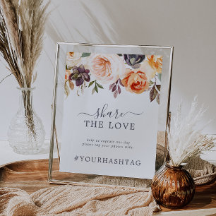 Affiche Rustic Earth Partager Le Hashtag Mariage Amour