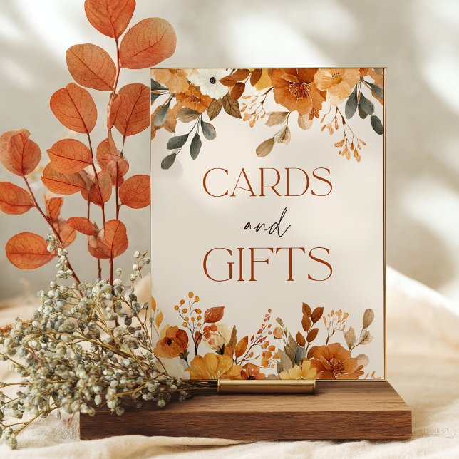 Affiche Rustic Fall In Love Cartes D'Aquarelle Cadeaux (Rustic Fall In Love Watercolor Cards Gifts Sign)