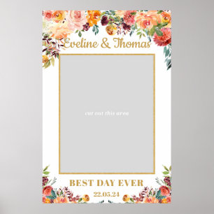 Affiche Rustic Fall orange marigold wedding photo prop