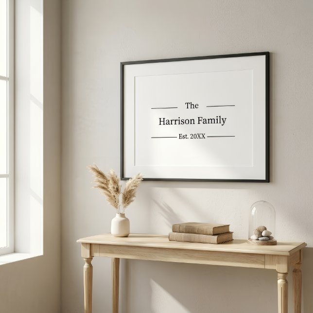 Affiche Rustic Farmhouse Custom Family Name Sign  (Créateur téléchargé)