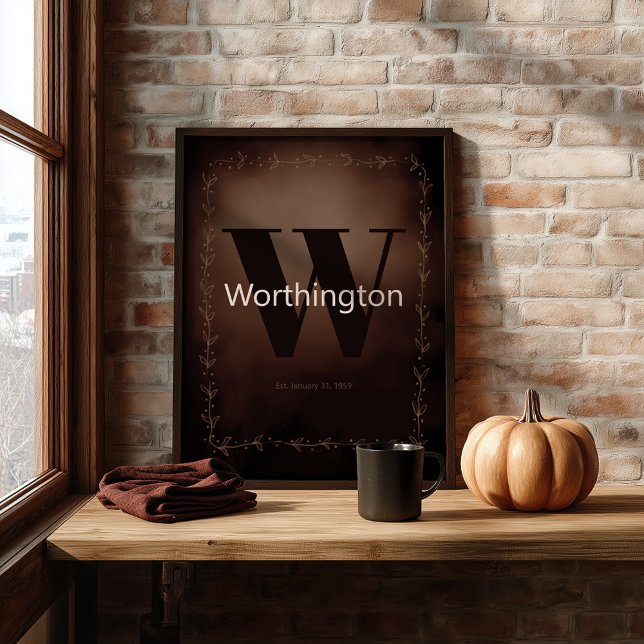 Affiche Rustic Farmhouse Family Last Name Western Decor (Créateur téléchargé)