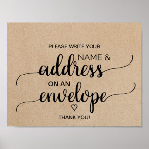 Affiche Rustic Faux Kraft Adresse Un Enveloppe Signal