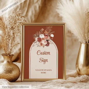 Affiche Rustic Forest Green Feuille or Mariage personnalis