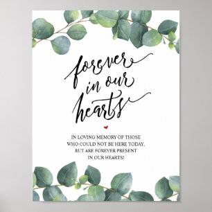 Affiche Rustic Forever In Our Hearts Memorial Sign
