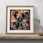 Affiche Rustic Grange Wood 4 Photos Famille Photo Collage<br><div class="desc">Upload your favorite photographite make your own unique personalized keepsake photo gift.</div>