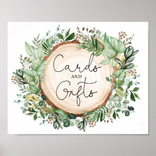 Affiche Rustic Greenery Cards Gifts Wedding Bridal Shower