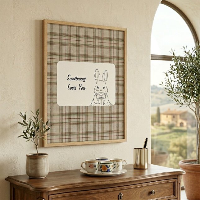 Affiche Rustic Grey Gingham Wall Art - Western Style Decor (Créateur téléchargé)