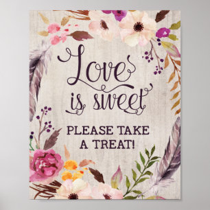 Affiche Rustic Love est Sweet Mariage Fête des mariées Déc