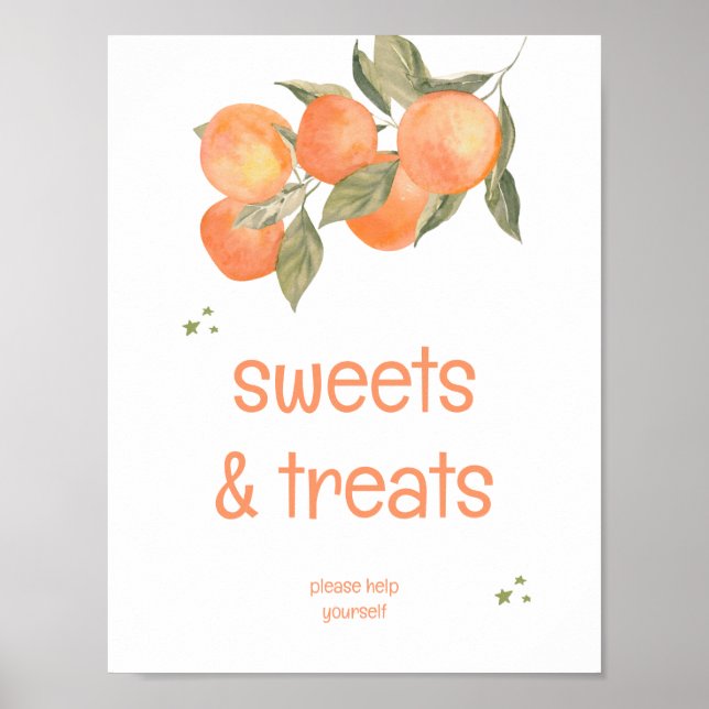 Affiche Rustic Orange Grove "Sweets & Treats" Sign  (Devant)