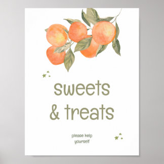 Affiche Rustic Orange Grove "Sweets & Treats" Sign 