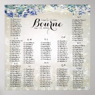 Affiche Rustic Peacock Navy Rustic Luxe - Seating Chart