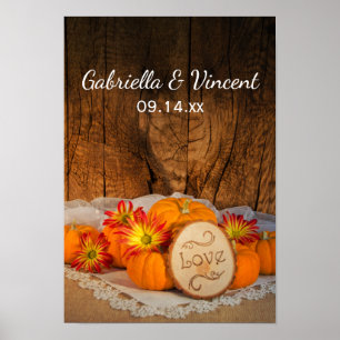 Affiche Rustic Pumpkins Fall Wedding
