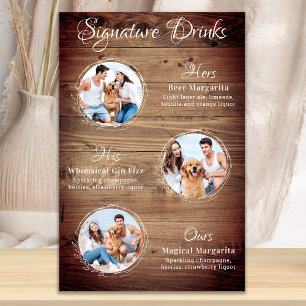 Affiche Rustic Signature Boissons 3 Photo Chien Mariage an