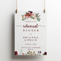 Rustic Summer Floral Rehearsal Dinner Welcome Sign