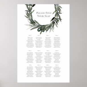 Affiche Rustic Summer Wedding Seating Chart