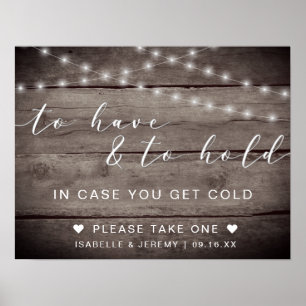 Affiche Rustic To Have and To Hold Wedding Sign