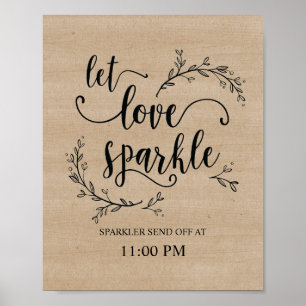 Affiche Rustic Vines Mariage Sparkler envoyer l'affiche