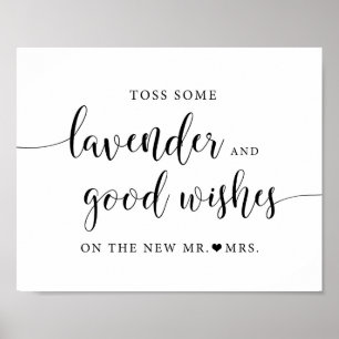 Affiche Rustic Wedding Send Off Lavender Toss Sign