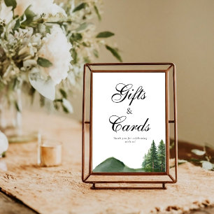 Affiche Rustic Woodland Mountain Forest Cadeaux et carte S