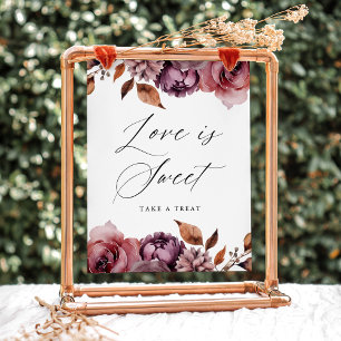Affiche Rustique Automne Floral L'amour est Sweet Faveur S
