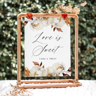Affiche Rustique Automne Floral L'amour est Sweet Faveur S