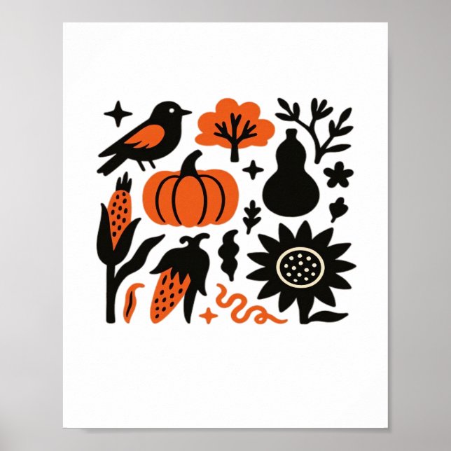 Affiche Rustique Automne Harvest Folk Classic T-Shirt (Devant)