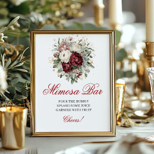 Affiche Rustique Bar Mimosa Blush Burgundy Tabletop Sig Bo