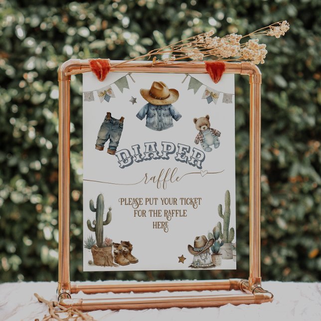 Affiche Rustique Boho WildWest Boy Baby shower Déchets Raf (Créateur téléchargé)