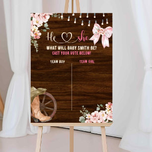 Affiche Rustique Bois Floral Genre Revela Bureau de vote