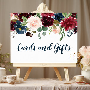 Affiche Rustique Bourgogne Marine Bleu & Rouge Beauté Fleu