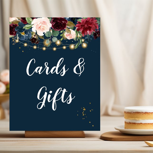 Affiche Rustique Bourgogne Marine Bleu & Rouge Fleurs & Lu (Créateur téléchargé)