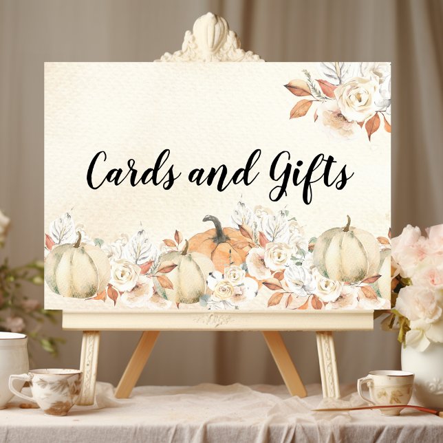 Affiche Rustique Citrouilles et fleurs d'automne (Créateur téléchargé)