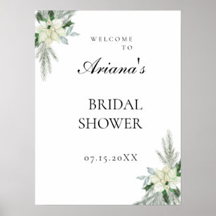 Affiche Rustique Floral Automne Mariage d'hiver