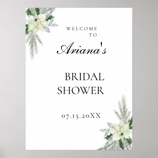 Affiche Rustique Floral Automne Mariage d'hiver (Devant)
