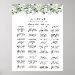 Affiche Rustique Floral Automne Mariage d'hiver Carte de s