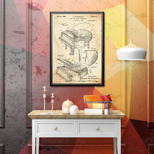 Affiche Rustique   Grand brevet de piano