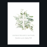 Affiche Rustique Green Eucalyptus Fern Foliage Croix Baptê<br><div class="desc">Pour toute autre personnalisation ou tout autre élément correspondant,  n'hésitez pas à me contacter à l'adresse yellowfebstudio@gmail.com</div>