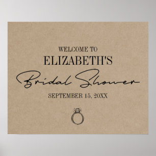 Affiche Rustique Kraft Moderne Écriture Bienvenue à la Mar