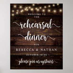Affiche Rustique moderne, Dîner de répétition Mariage Bien