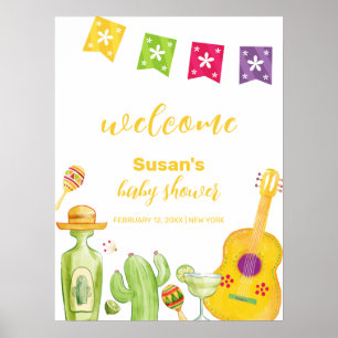 Affiche Rustique Taco 'Bout Cactus Lime Baby shower Bienve
