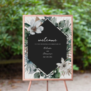 Affiche Rustique Tropical Floral Mariage géométrique Accue