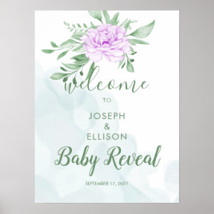 Affiche Rustique violet Rose Eucalyptus Feuilles Révélatio