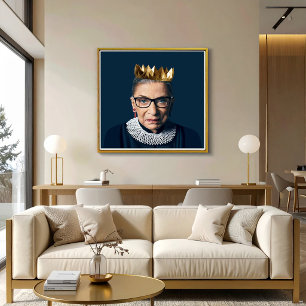 Affiche Ruth Bader Ginsburg avec couronne d'or