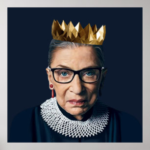 Affiche Ruth Bader Ginsburg avec couronne d'or