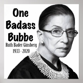 Affiche Ruth Bader Ginsburg RBG Death Memorial Honor Bubbe