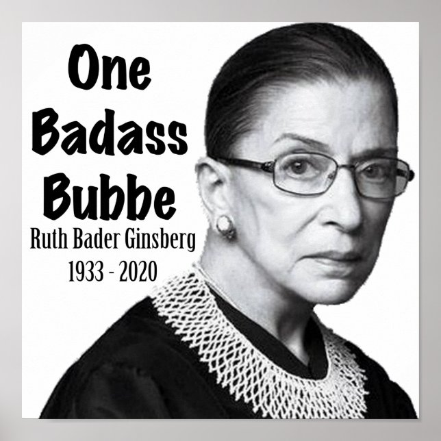 Affiche Ruth Bader Ginsburg RBG Death Memorial Honor Bubbe (Devant)