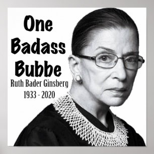 Affiche Ruth Bader Ginsburg RBG Décès Mémorial Honneur Bub